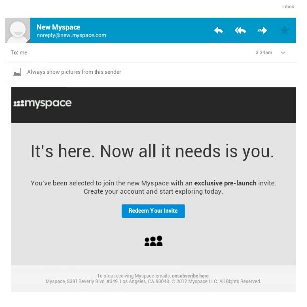 email from new myspace